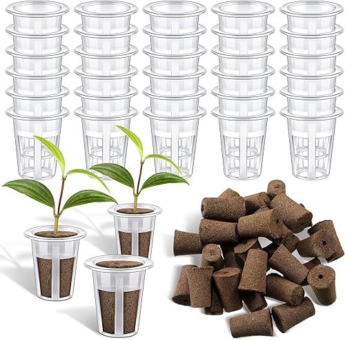 Jutom Kit de 60 esponjas de cultivo hidropónicas de semillas para plantas de raíz, kit de cultivo de semillas de repuesto para macetas de jardín,