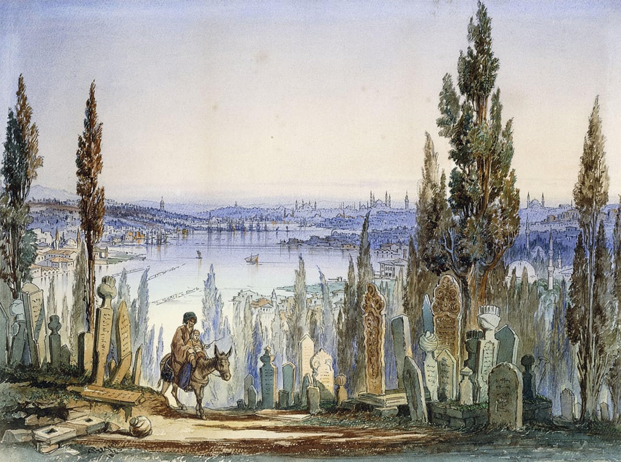 ARTXLXXBN Famous Print Painting Colorful Art Print Constantinople From Eyub by Amadeo Preziosi Canvas Art Decorations for Home Decor 60x90cm