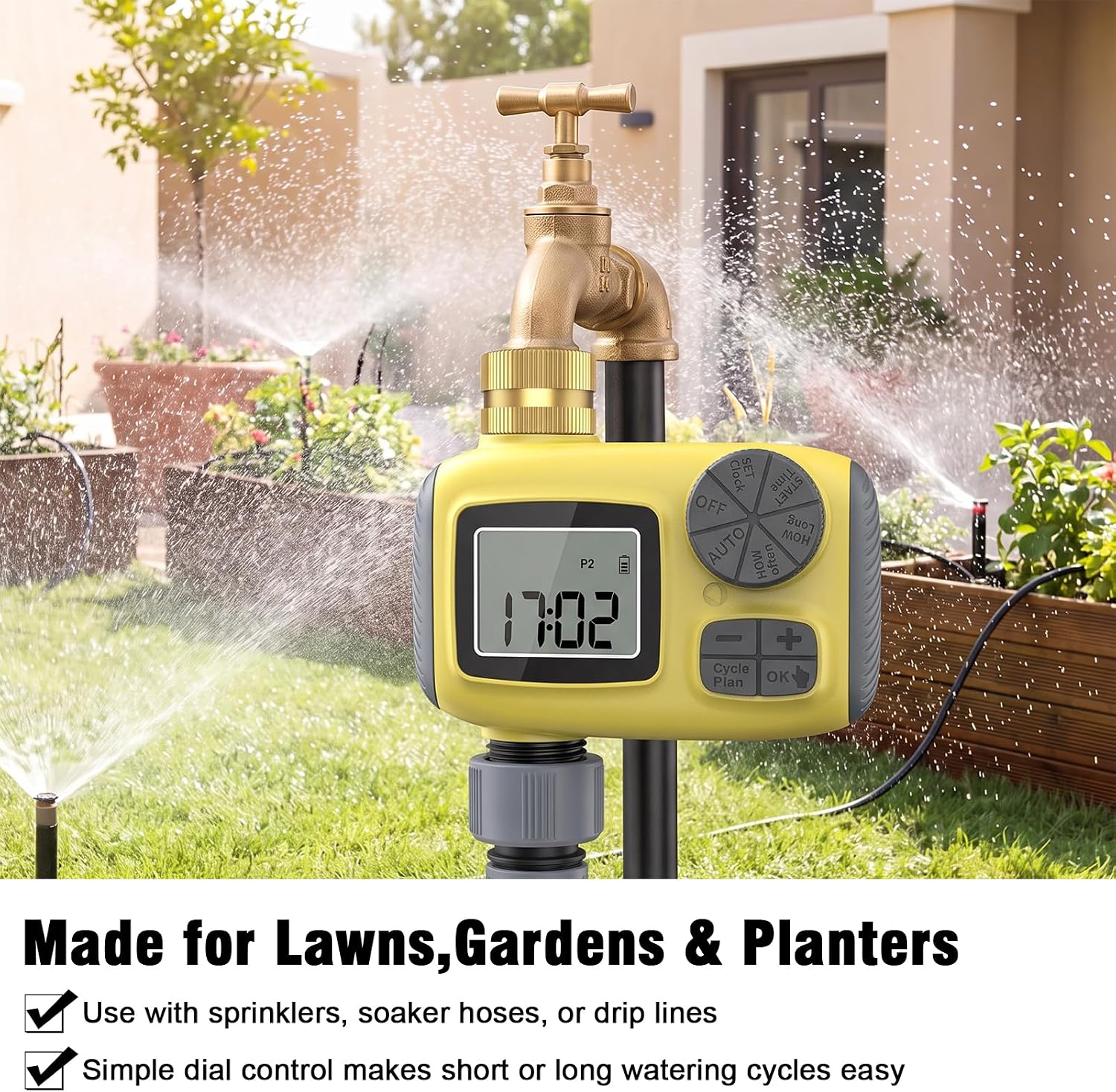 Beitopamz Automatic Water Sprinkler Timer with LCD Display and Cycle Plan image 5