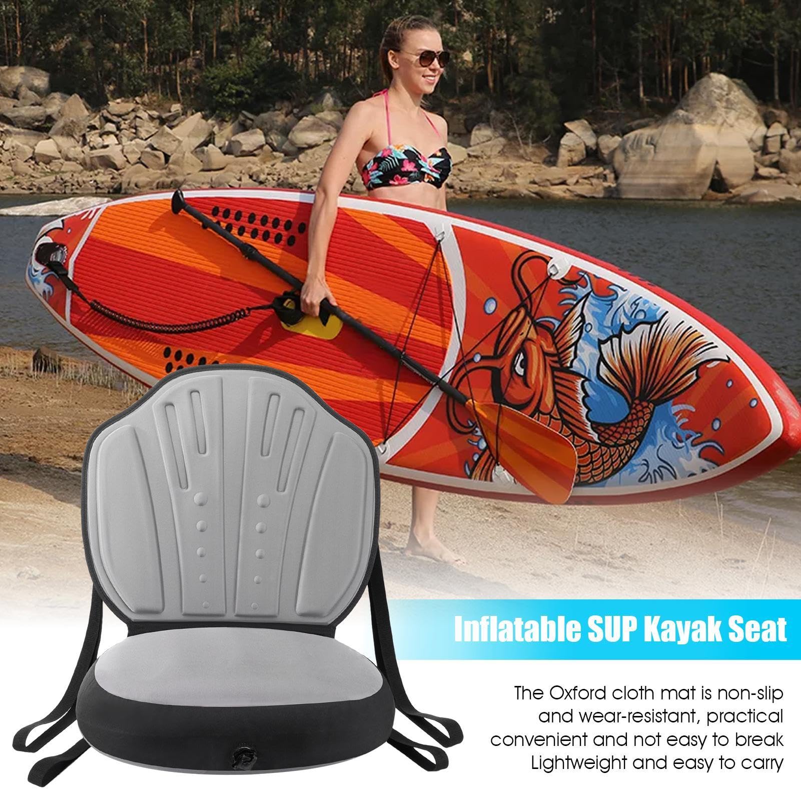 Sedile Kayak Regolabile - Schienale Comodo In Tessuto Oxford Con Cinghie 4 Direzioni - Foto 2