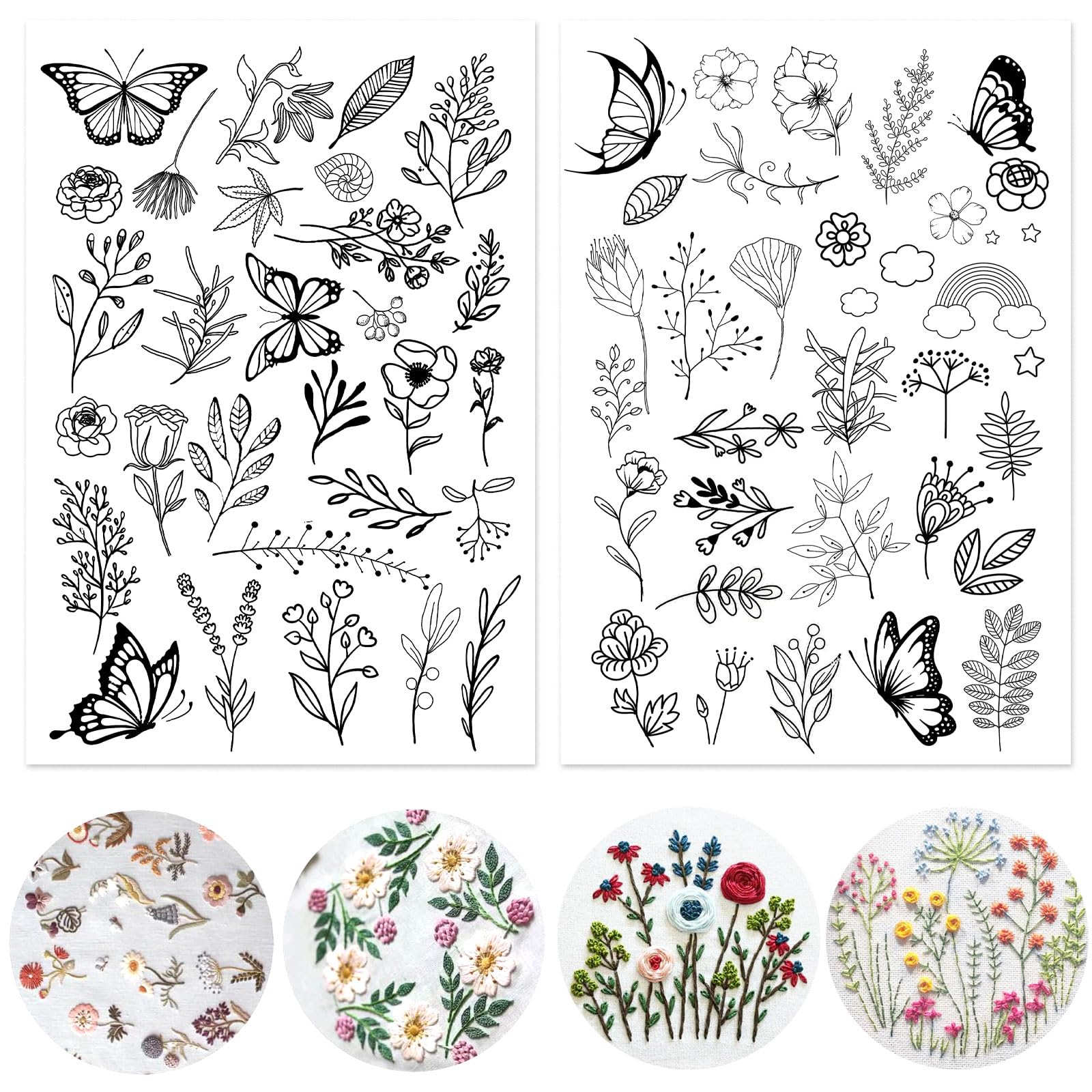 Lot De 100 Modèles Broderie Soluble à L'Eau - Autocollants Pour Couture DIY