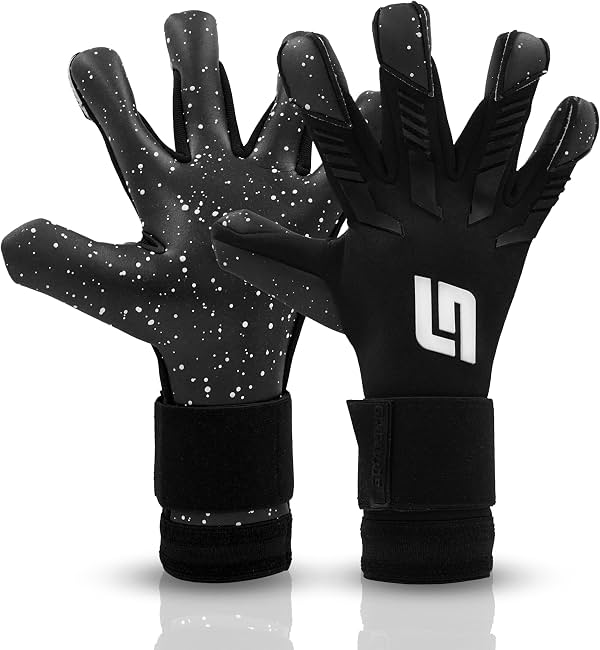 Guantes de arquero para adultos GRIPMODE Turf Edition Black - Guantes de portero duraderos con látex de agarre para césped de 4 mm para césped artificial y superficies duras - Guantes de arquero de fútbol para adolescentes y adultos - Talles 7-11