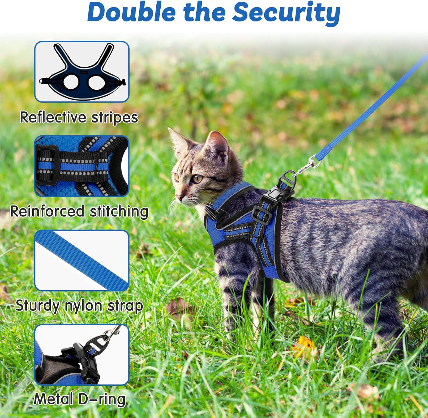 AOKCATS Escape Proof Cat Harness and Lead Set, Cat Lead and Harness Set