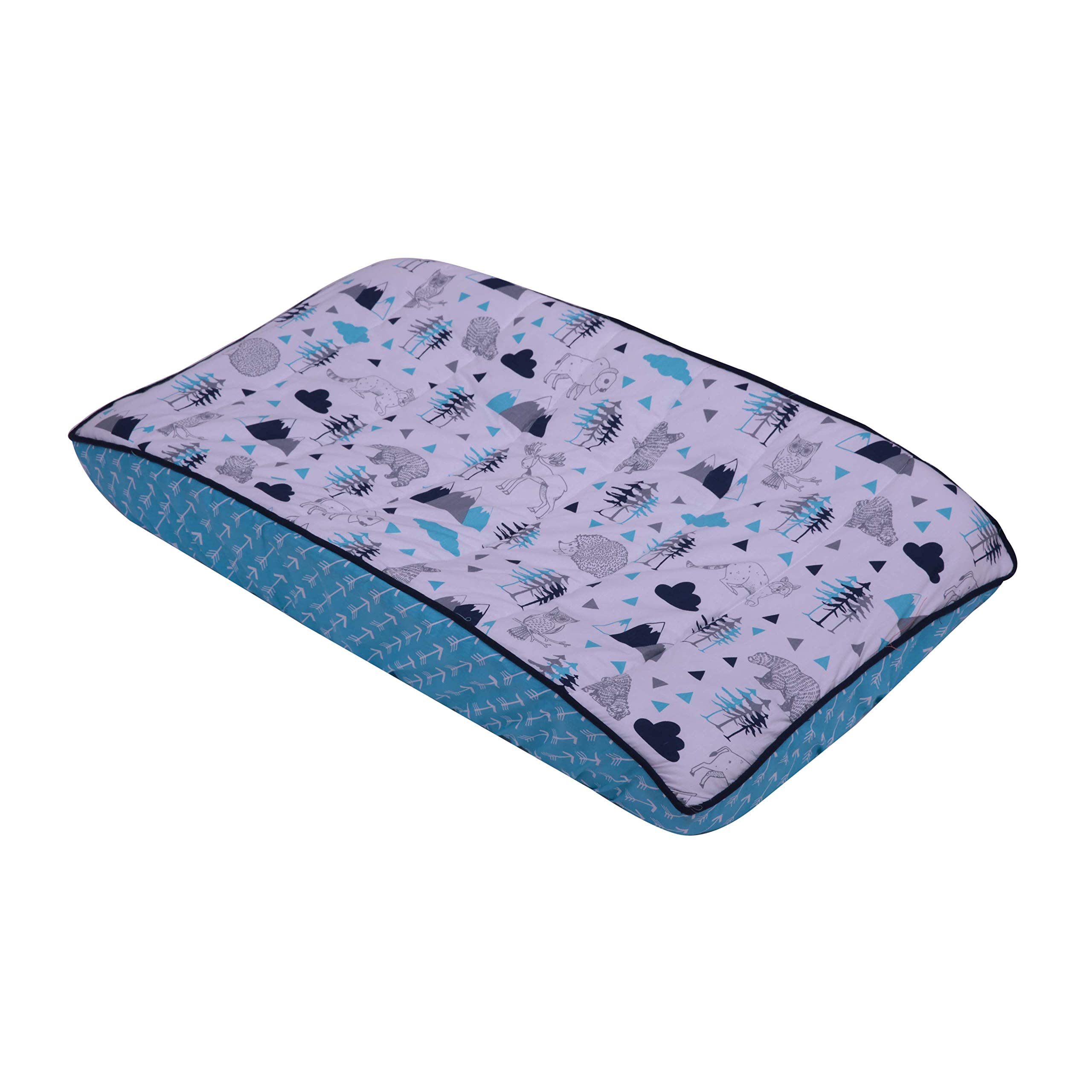 Bacati Woodlands Boys Cotton Changing Pad Cover, Aqua/Navy/Grey-picture-29