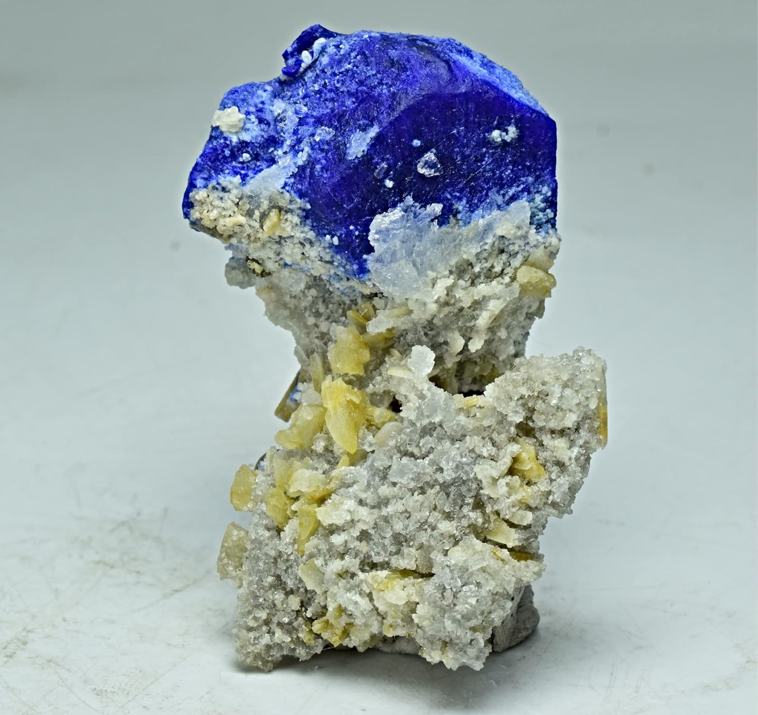 Unique Lazurite Crystal Specimen Combined with Unknown Yellow Crystals 24 Gram