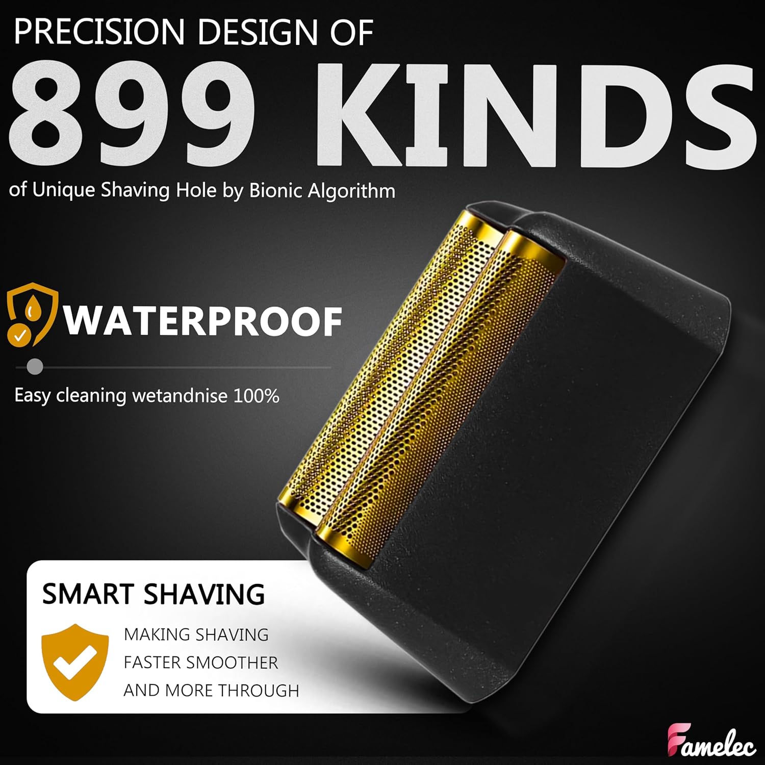 Black Razor Blades 5 Star Series for Wahl Foil Shaver Replacement Head Model 7031-100, 7043-100, Foil & Cutter Bar Assembly Compatible with Wahl Finale Replacement Foil, Head Shavers for Men