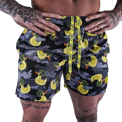 Miniatura 3 de Combat Iron Pantalones cortos de entrenamiento para hombre, entrepierna de 5.5 pulgadas, tela elástica en 4 direcciones que absorbe la humedad, con