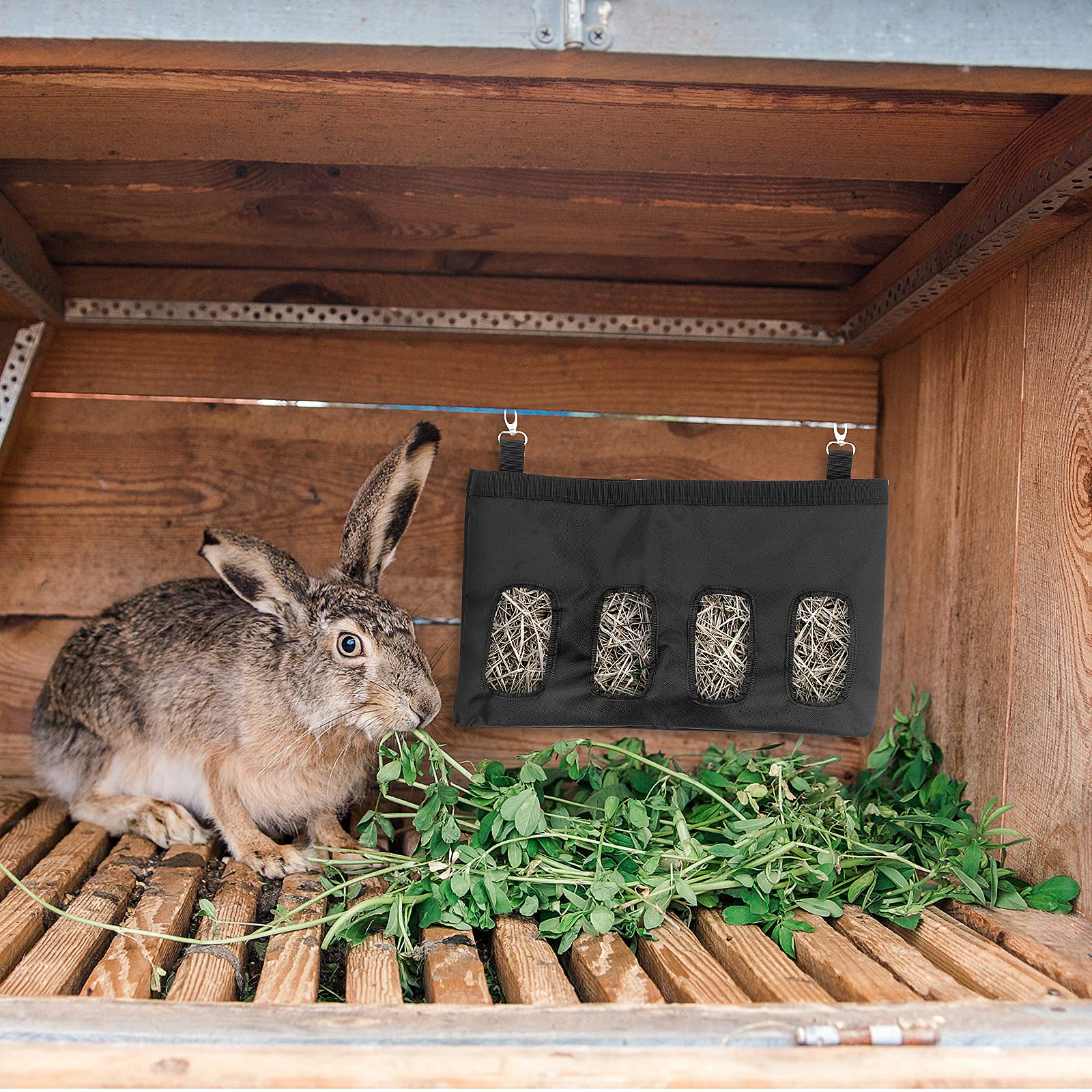 Râtelier à Foin Suspendu Pour Lapin - Sac Distributeur Avec Crochets - Pour Lapins, Hamsters, Chinchillas