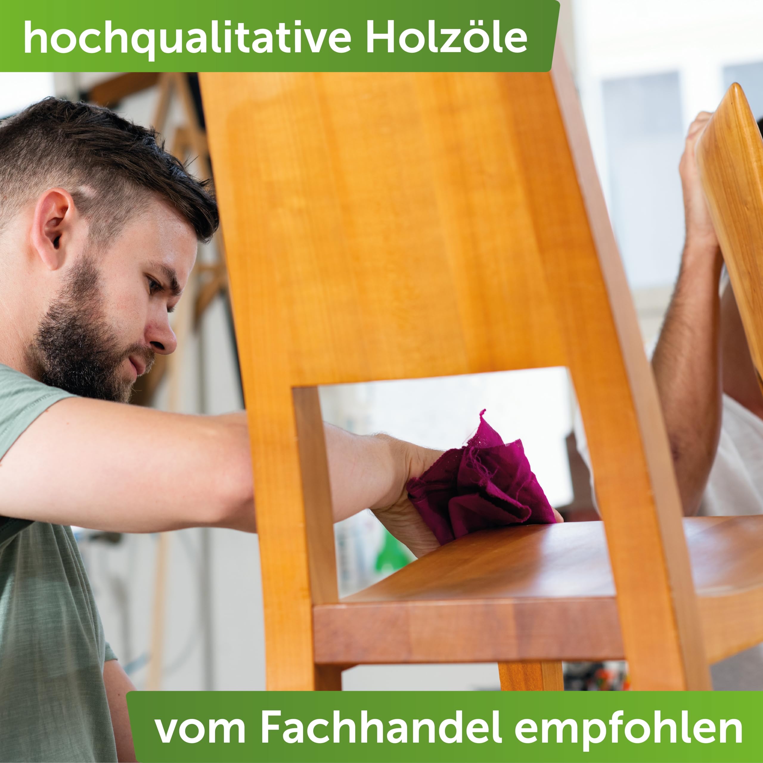 Nordicare Möbelöl [1L] Holzöl zur Pflege farblos für Eiche, Buche, Nussbaum, Lärche. Holzlasur auf Basis von Leinöl. Leinölfirnis
