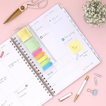 Blue Sky 15 Month 2026-2027 Weekly and Monthly Academic Year Planner Calendar, April 2026 - June 2027, 8.5 x 11, Hard Cover, Wirebound, Laminated Tabs, Storage Pocket, Includes Snap-in Ruler w/Sticky Notes & Sticker Sheet, Londonberry White
