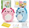 Crochet Kit for Beginners, Amigurumi Crocheting Animals Kits with Step-by-Step Video Tutorials, Knitting Starter Pack for Adults and Kids, 2 Axolotls
