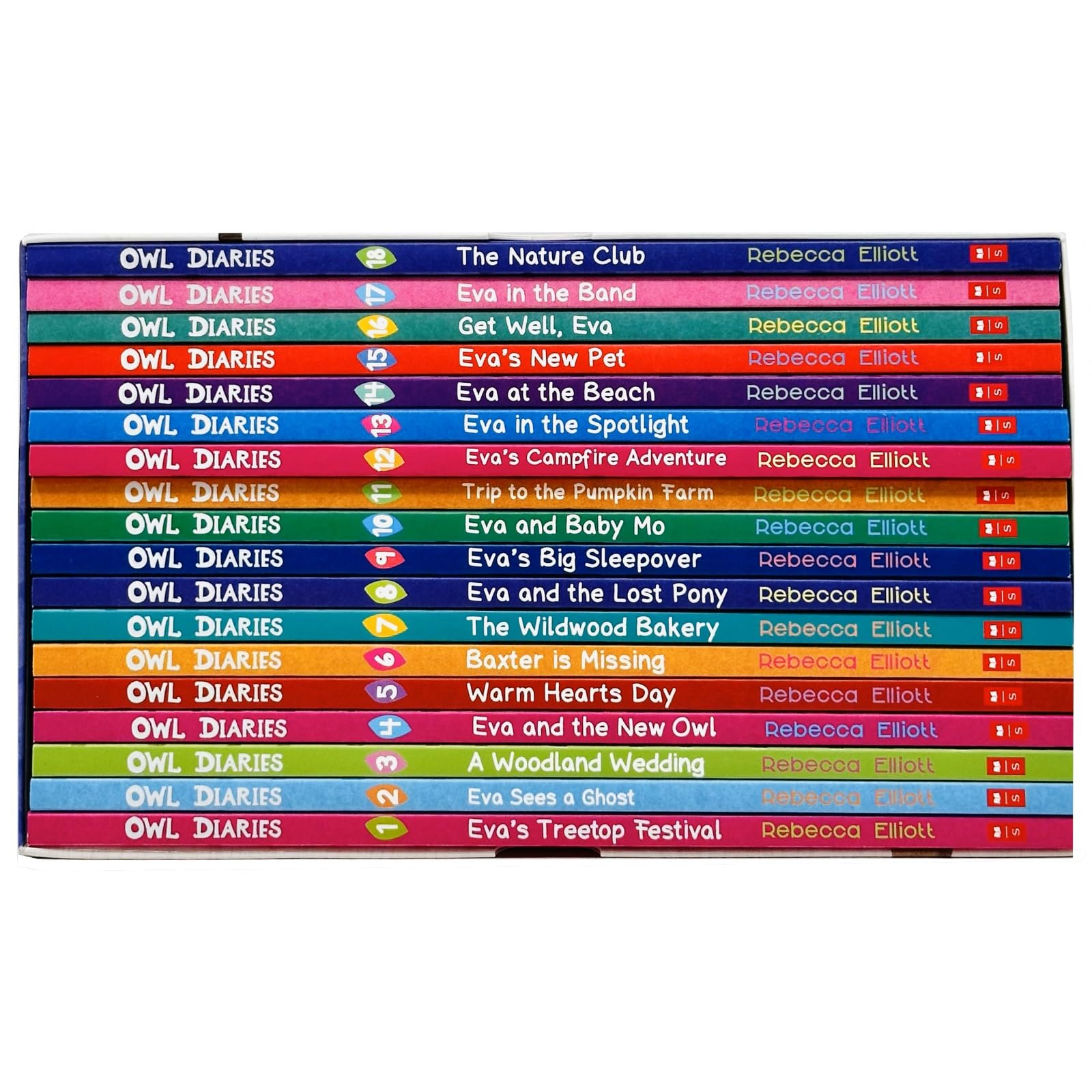 Owl Diaries Collection 1-18 Books Box Set By Rebecca Elliott (Eva's Treetop Festival, Eva Sees a Ghost, A Woodland Wedding, Eva and the New Owl, Warm Hearts Day, Baxter Is Missing & More)