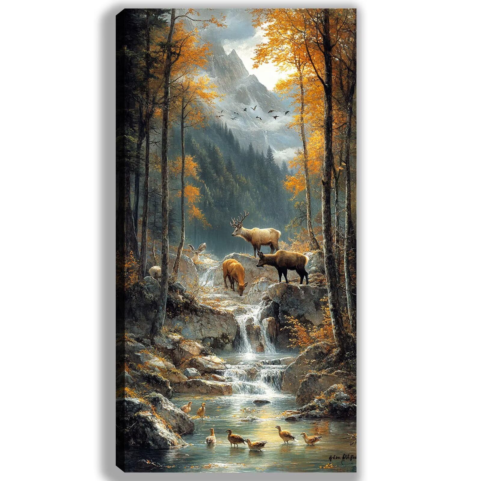Malen nach Zahlen Erwachsene Großes Format 70x120cm, Herbst Panorama DIY Malset Komplettset auf Leinwand, Ohne Rahmen Acryl Ölgemälde Malen nach Zahlen Landschaft, Geschenk für Frauen,w-1148k