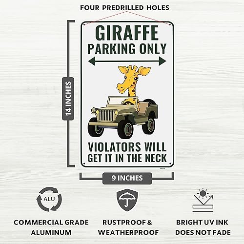 Miniatura 2 de Venicor Letrero decorativo de jirafa, 9 x 14 pulgadas, aluminio, bonitos regalos de jirafa para mujeres y hombres
