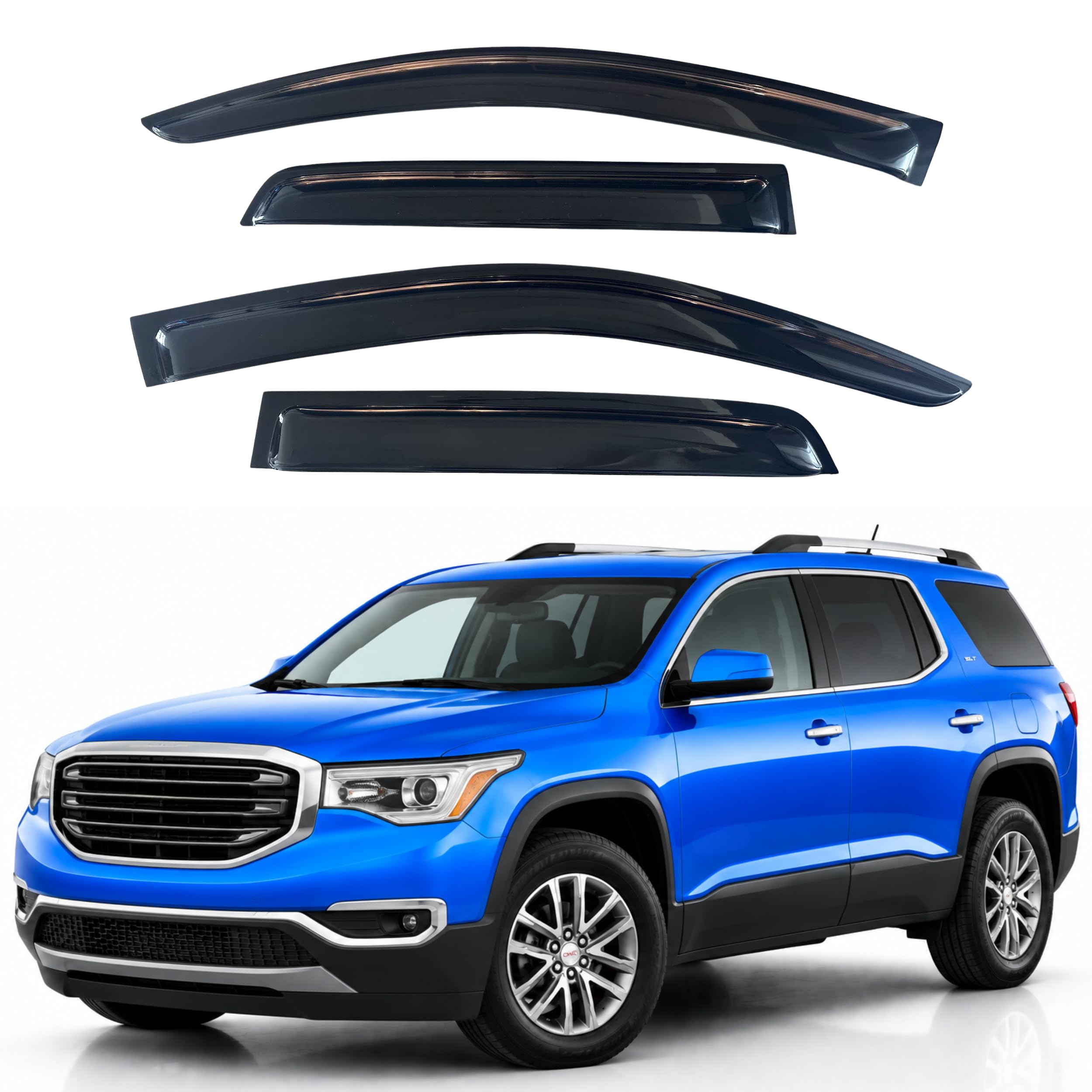 IG Window Visors Fit for 2017-2023 GMC Acadia, Out-Channel Rain Guards Vent Wind Deflectors 4PC, Car Accessories for 17-23 Acadia