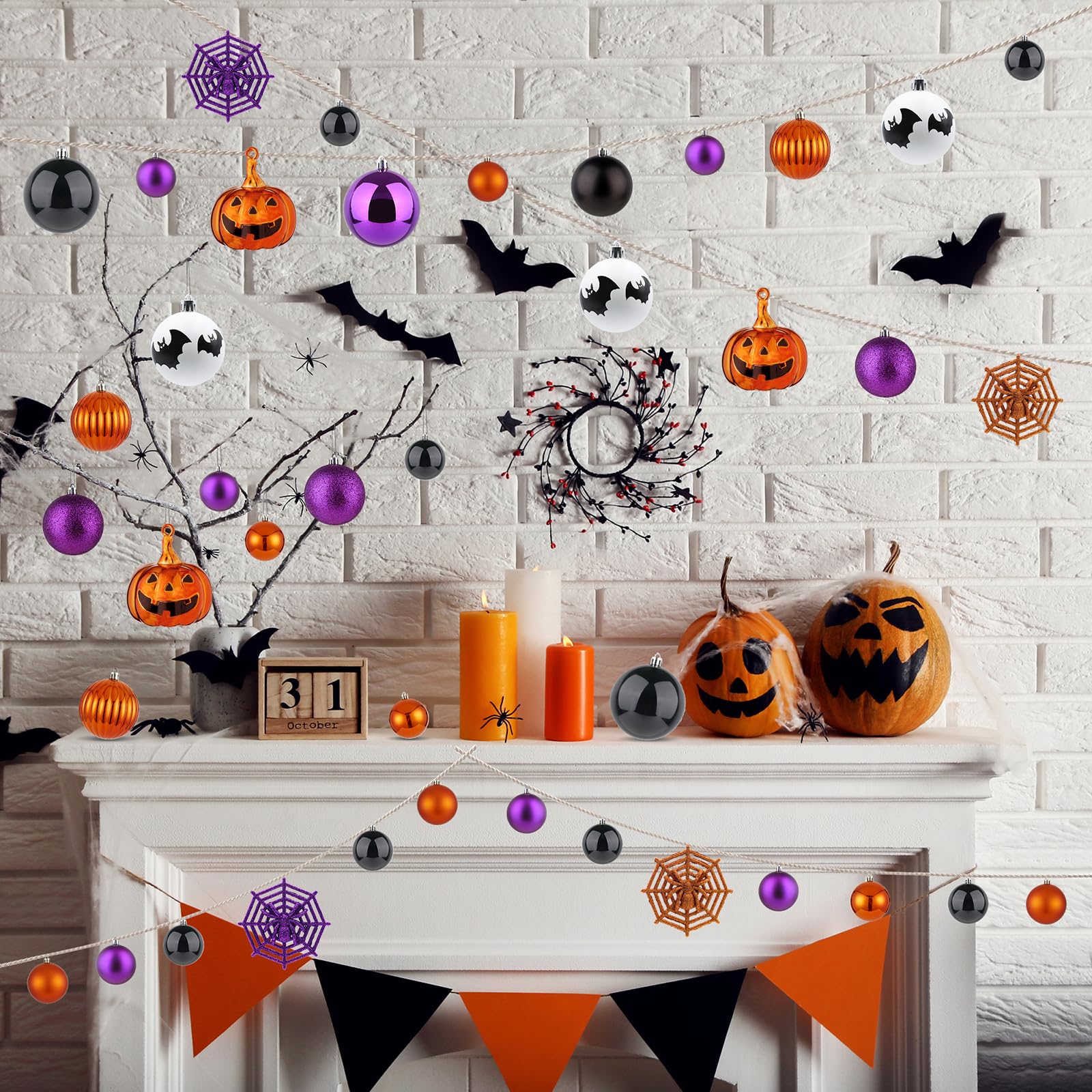 Amazon.co.jp: ハロウィンオーナメント ツリーデコレーション、61個