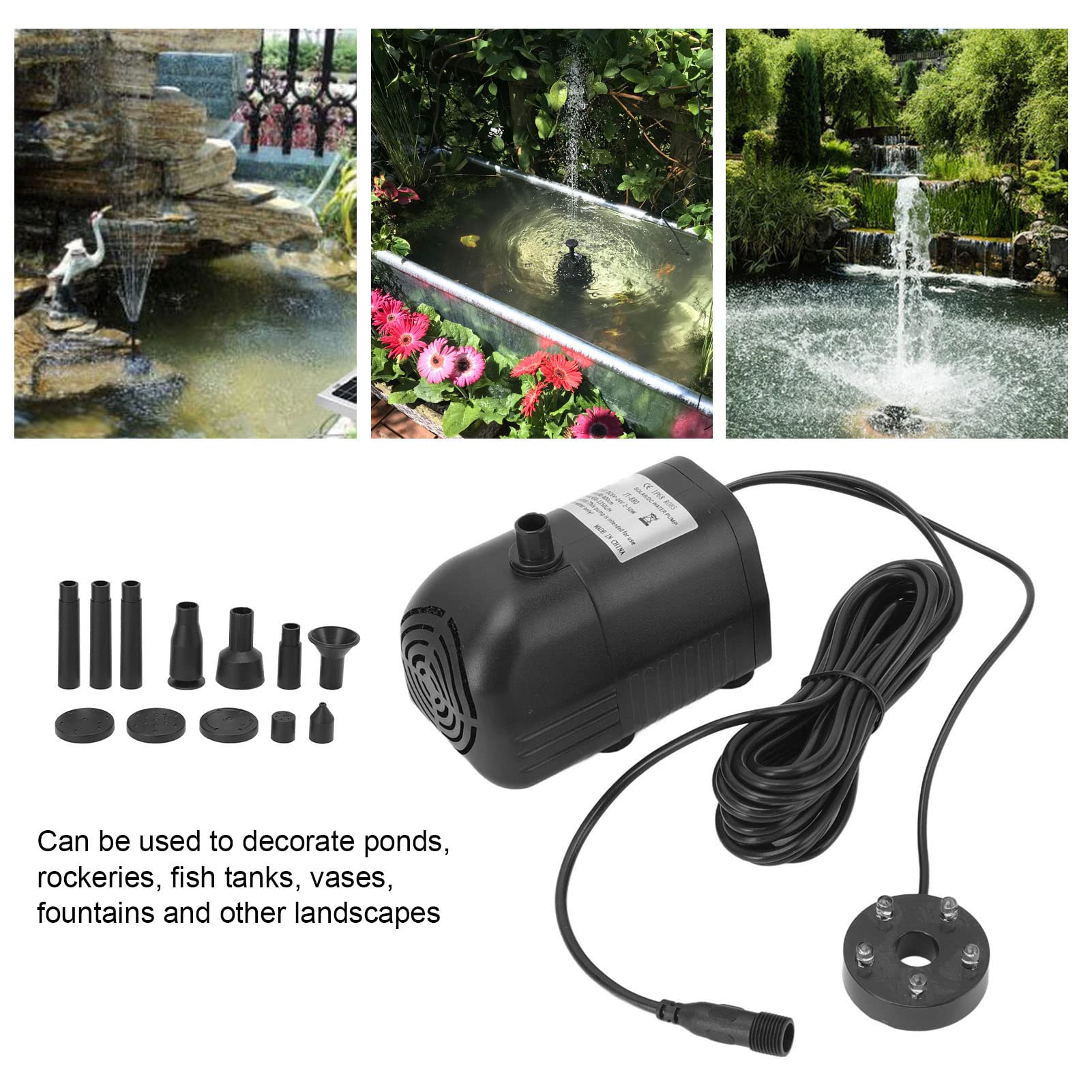 Bomba de Agua Solar con Motor sin Escobillas, 6V-24V para Fuente