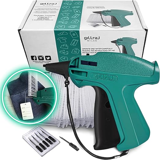 GILLRAJ® Price Tagging Gun with 5000pcs 2" Long Hang Tag Fasteners Barbs & 6 Needles, Retail Pricing Tag Attacher Gun for Stores Consignment Garage Yard Sale 【Not a Stitch Gun】
