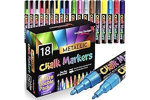 18 Metallic Chalk Markers - Enhancing Creativity with Brilliance