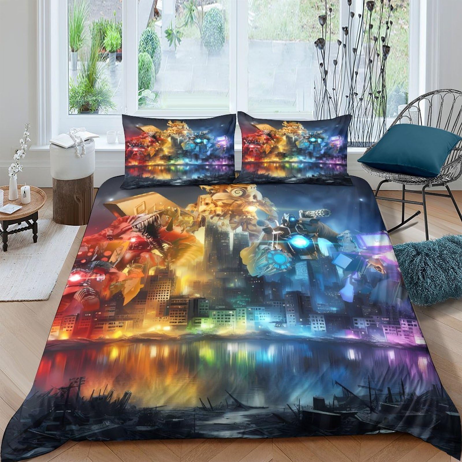 Ctjqhvkz Style-10 3D Printed Colorful Lion Fitted Sheet Microfiber Soft Breathable Abstract Reflection Mattress Cover For Bedroom Dorm Decor Single（135X200cm）