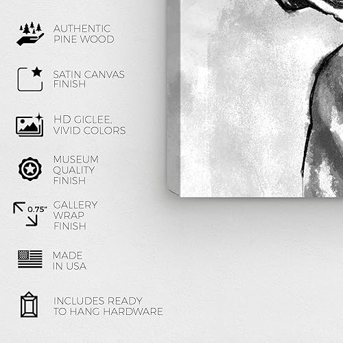 Miniatura 7 de WYNWE - Lienzo decorativo para pared (30.1 x 30.0in), diseño de bulldog francés, color negro y blanco