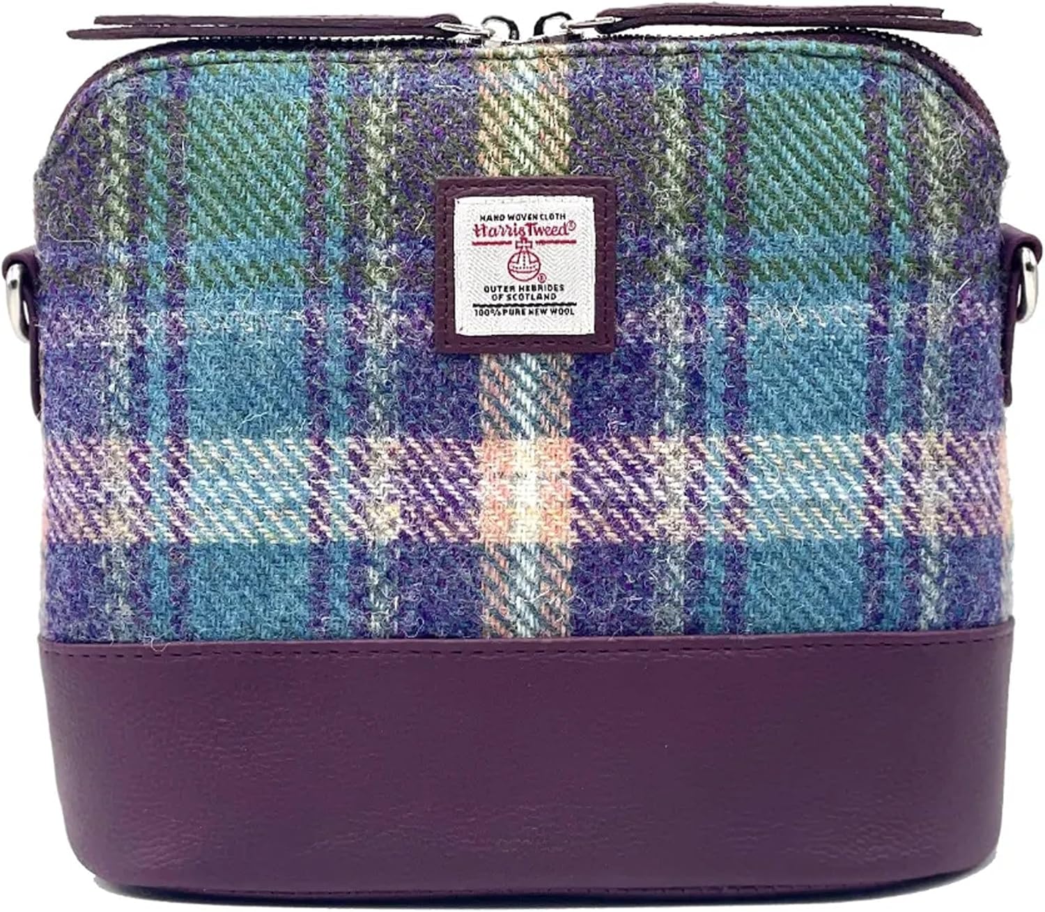 Harris Tweed Women’s Square Shoulder Country Green Designed Bag – Handwoven Wool from Scotland