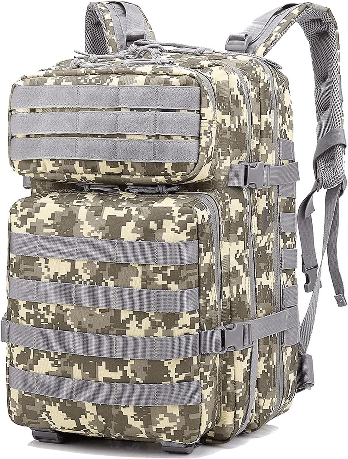 Military Tactical Backpack, 45L Large Army 3 Day Assault Pack, Molle Backpack, Emergency Pack, Travel Mountaineering Bag, Hiking Backpacks Ideal for Camping, Hunting, Hiking, Outdoor Adventure