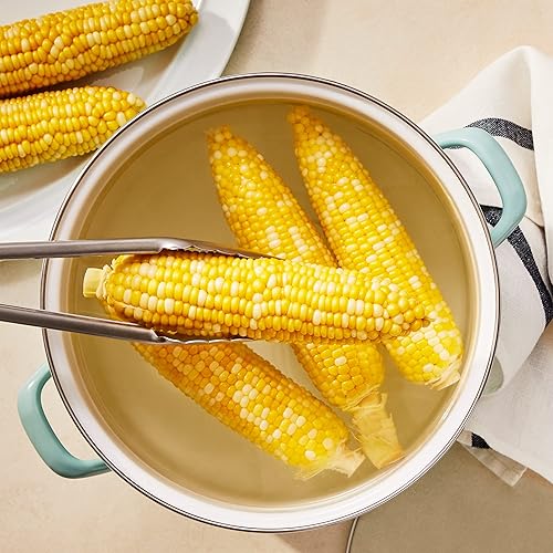 Miniatura 6 de Martha Stewart Thayer Olla de Caldo de 12 Cuartos de Galón Esmaltada sobre Acero Resistente a Rayones con Tapa  Azul Martha  Olla Duradera de Gran