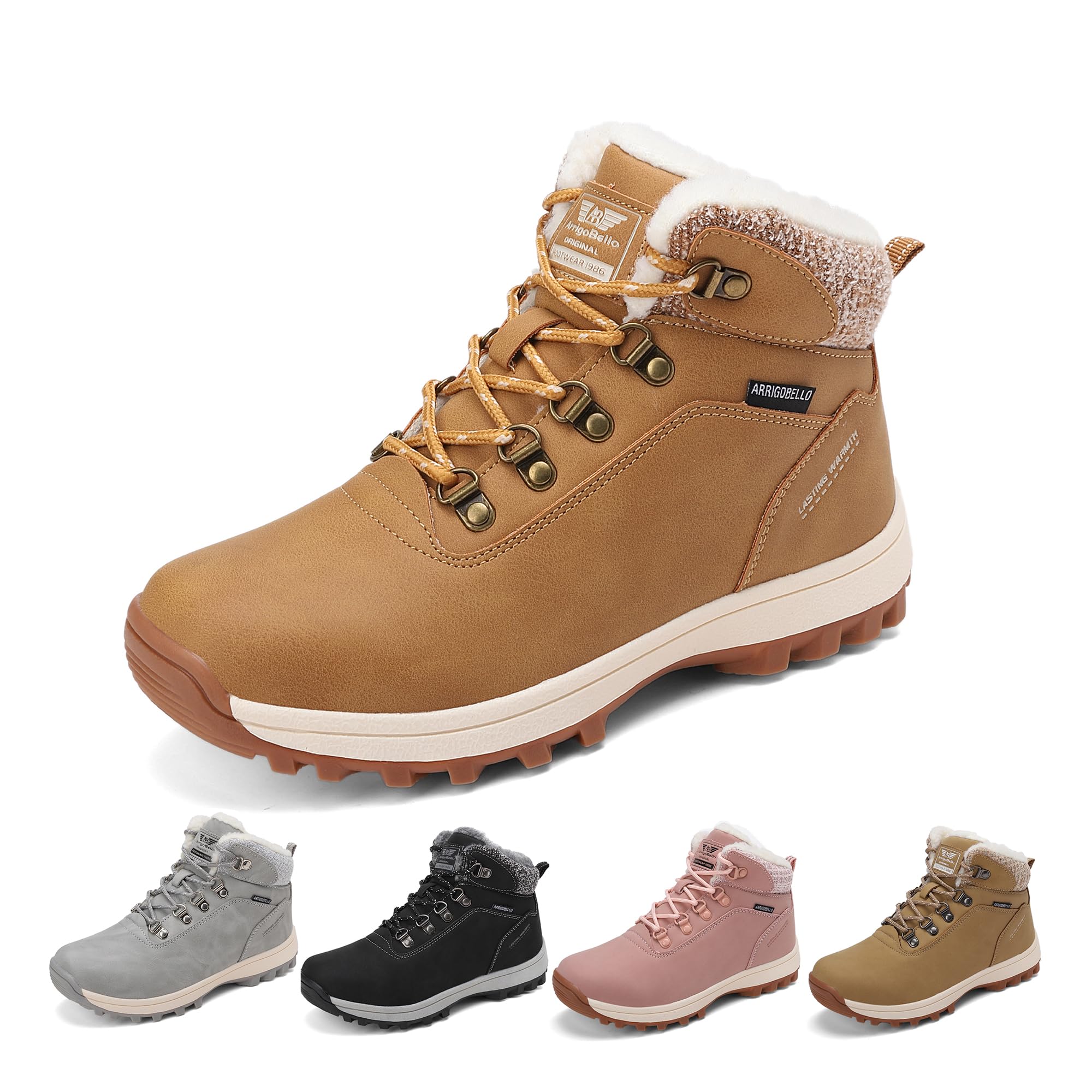 ARRIGO BELLO Scarpe Neve Scarponcini Donna invernali Antiscivolo Comode Caldi Foderati Snow Boots Outdoor Trekking Stivali Taglia 36-41