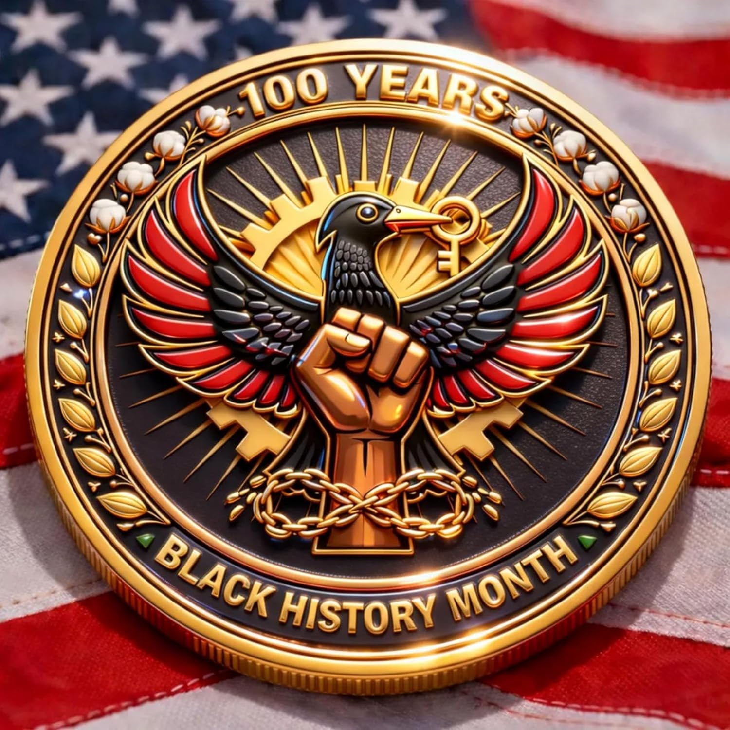 Black History Month – 100 Years Commemorative Coin (1926–2026), Centennial Tribute Collectible Medal with Bold Symbolic Imagery for Cultural History Displays (1PC)