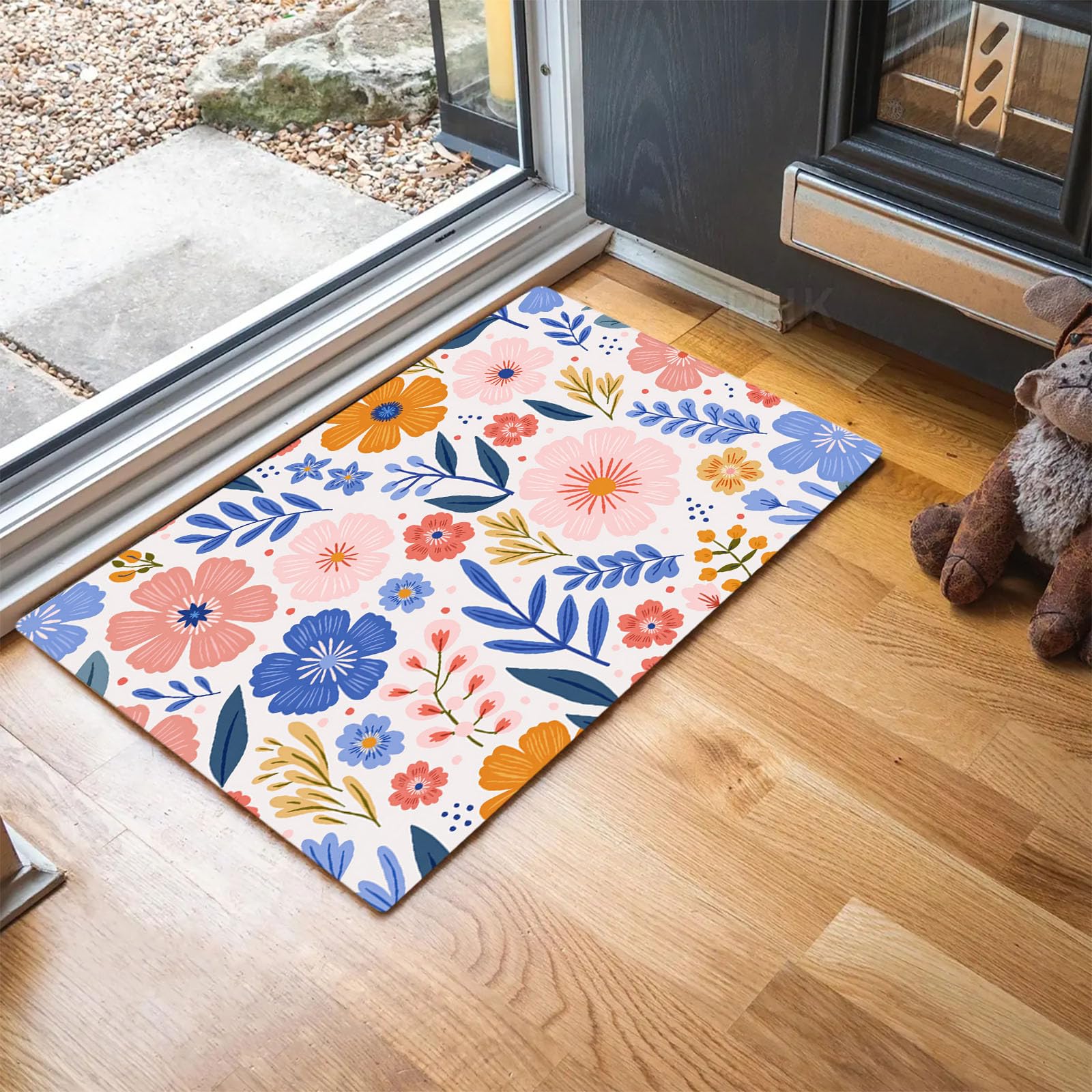 Felpudo de entrada casa interior 60x90 cm alfombrilla rosa