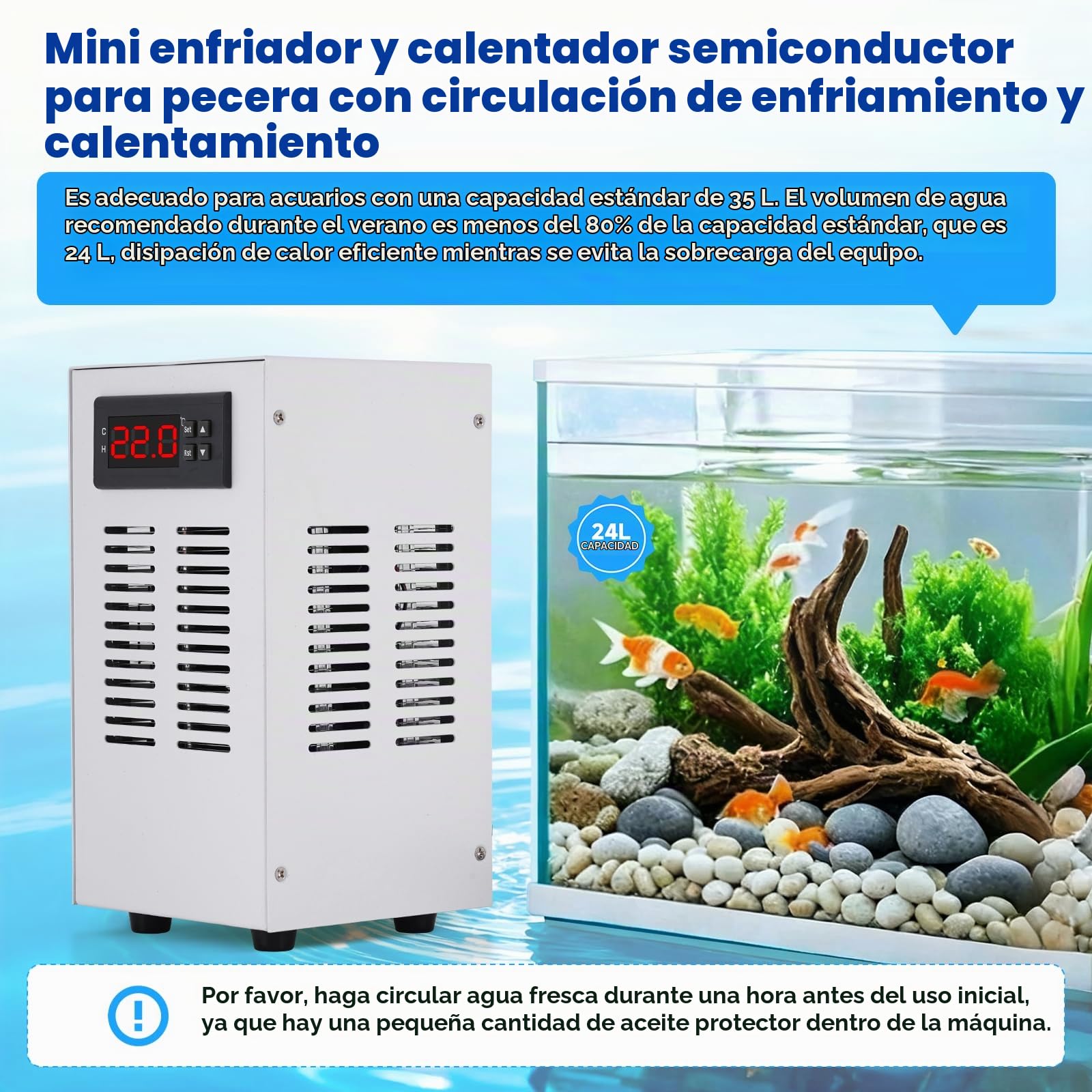 BAOSHISHAN 30L Mini enfriador de acuario 120W Pequeño enfriador de acuario para pecera