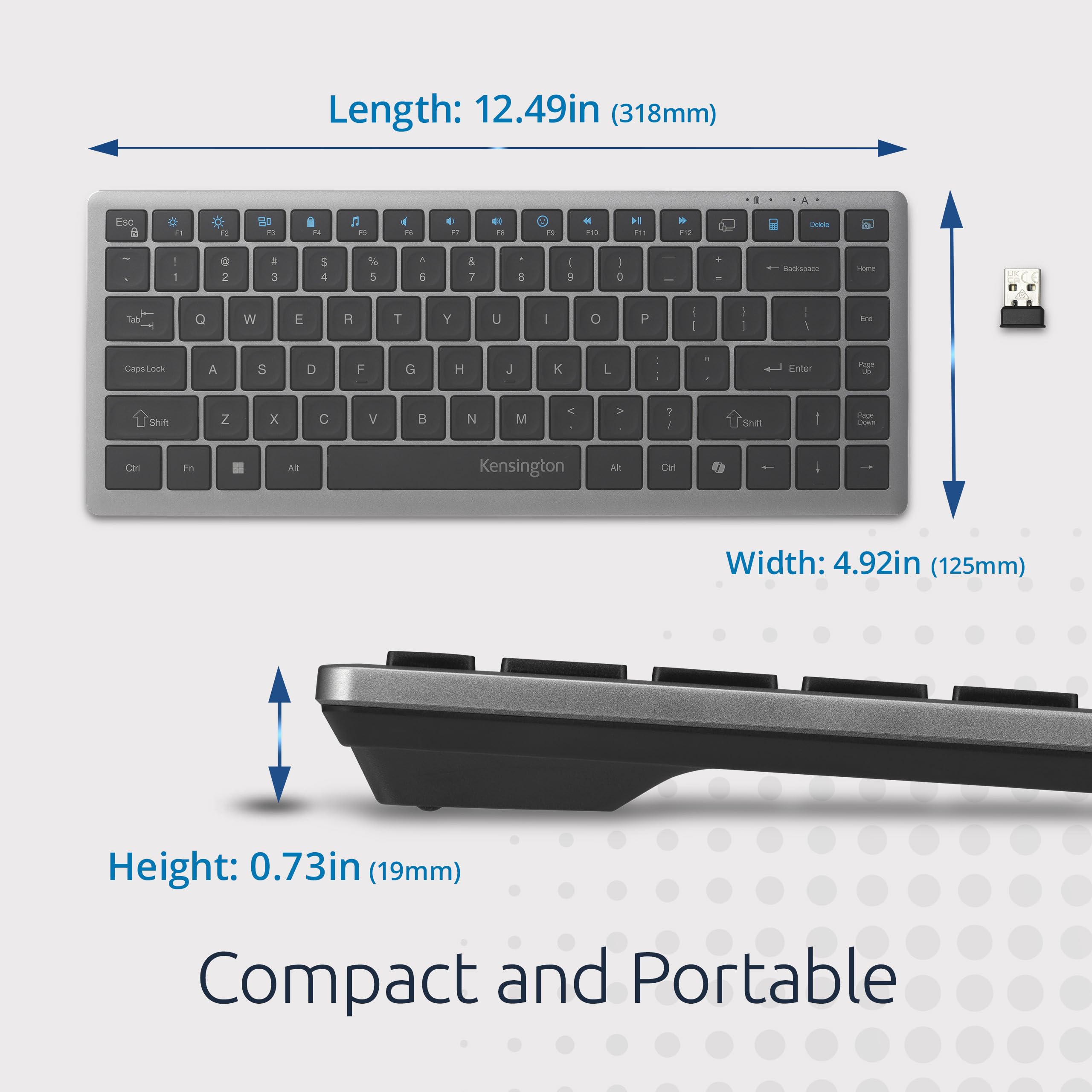 Amazon.com: Kensington KB435 Wireless Compact Keyboard, Bluetooth