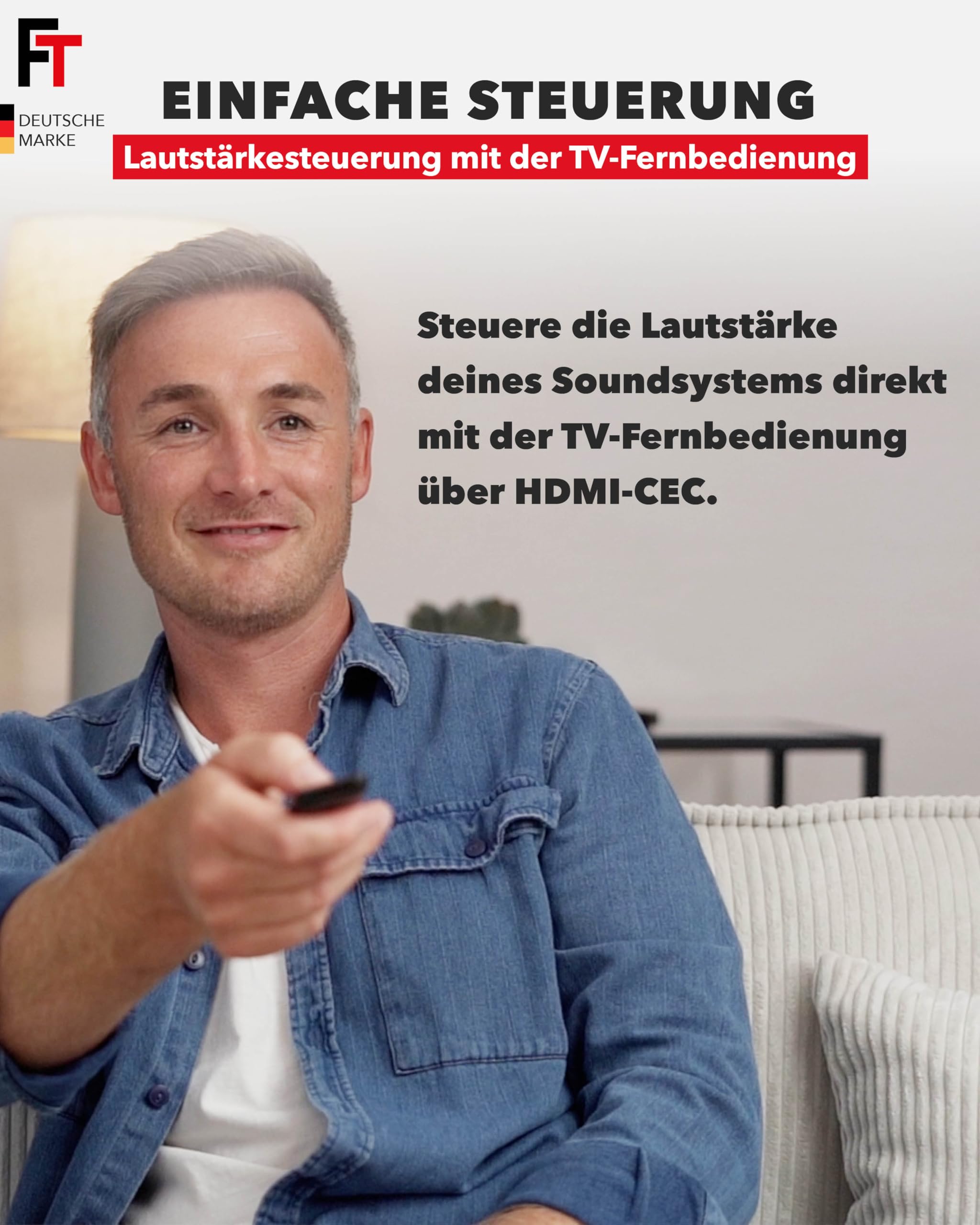 FeinTech AX421 HDMI eARC Switch 1 TV x 2 Soundbar - nutze 2 Soundgeräte an einem TV