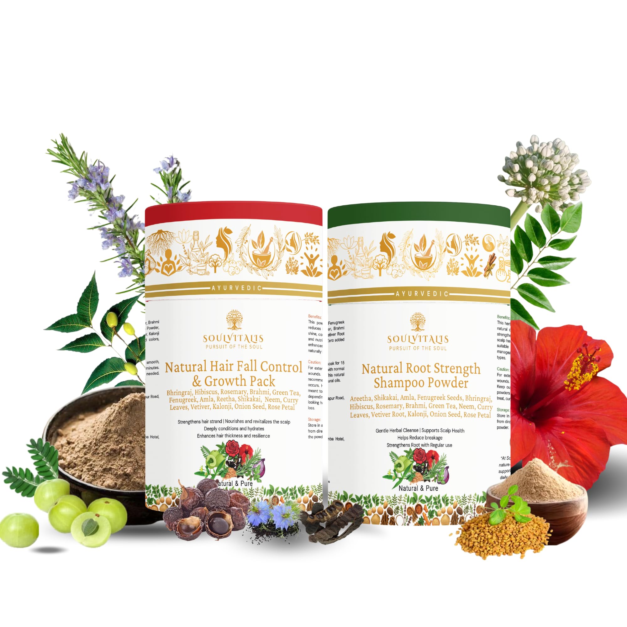 Natural Root Strength Shampoo Powder | Ayurvedic Herbal Hair Cleanser for Hair Fall Control & Stronger Hair Roots | Sulphate & Paraben Free Herbal Shampoo Powder with Rosemary, Brahmi & Hibiscus | For Men & Women (Combo (Hair mask+ Shampoo))-picture-14