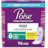 Incontinence Pads & Postpartum Incontinence Pads&comma; 3 Drop Light Absorbency&comma; Long Length&comma; 96 Count &lpar;4 Packs of 24&rpar;&comma; Packaging May Vary