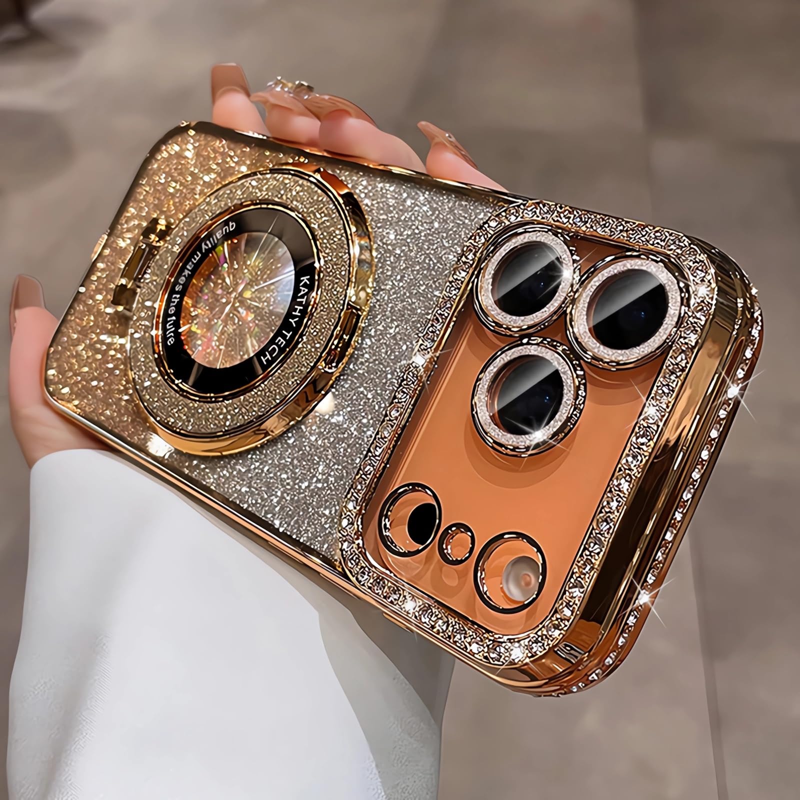 Photo 1 of LXK Magnetic Case for iPhone 17 Pro Max with Glitter Stand
