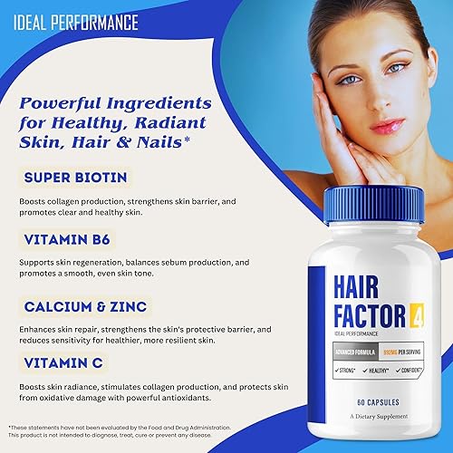 Miniatura 5 de Hair Factor 4 cápsulas de crecimiento capilar, pastillas oficiales HairFactor 4 suplemento  Máxima fuerza, totalmente natural para apoyar el