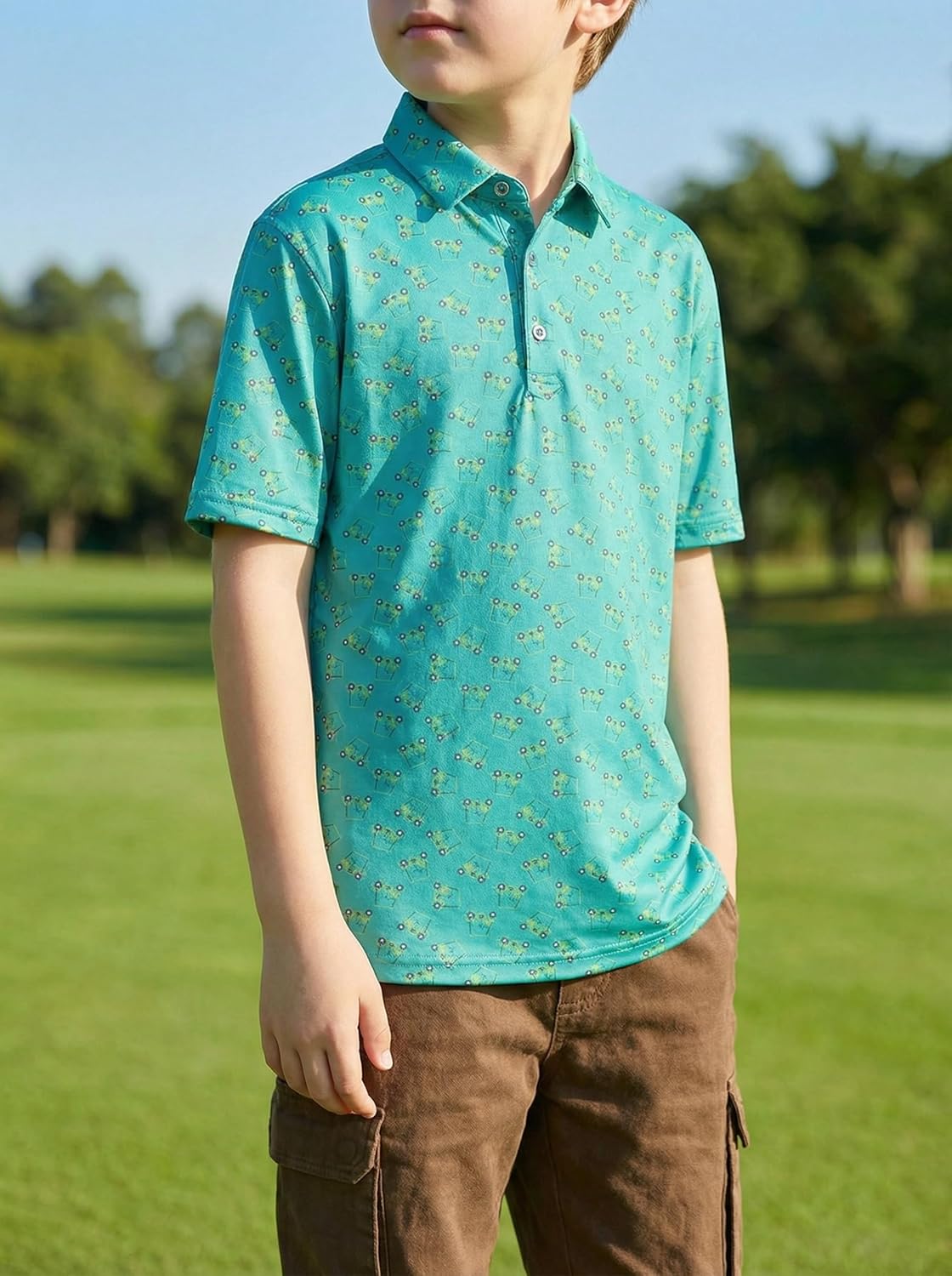 SELINK Golf Shirts for Boys Short Sleeve Dry Fit Moisture Wicking Polo Shirt Performance Sport Active Shirt - Image 2