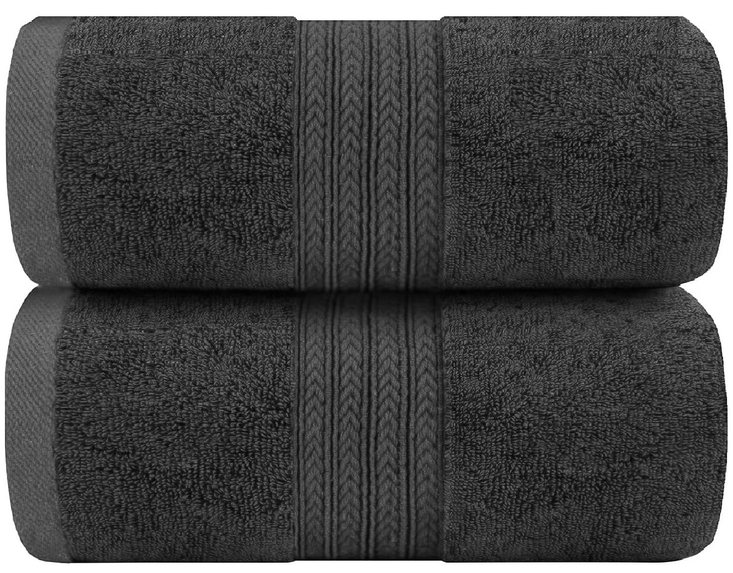 WovenWonder Luxury Bath Towels 800-GSM Super Soft 100% Egyptian Cotton Towel Set Hotel Quality & Highly Absorbent Towels 70x120cm (2, Charcoal Grey)