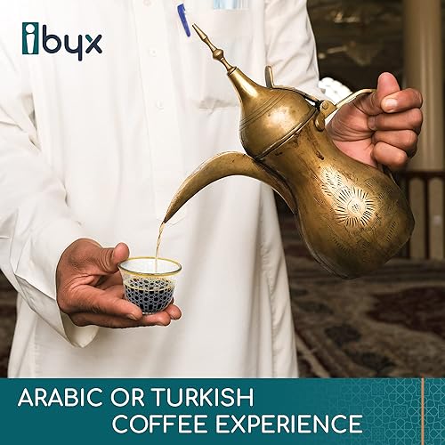 Miniatura 2 de Juego de 6 tazas de café turcas tazas de café de vidrio griego árabe regalo para ramadán y tradiciones turcas juego de expreso turco con detalles