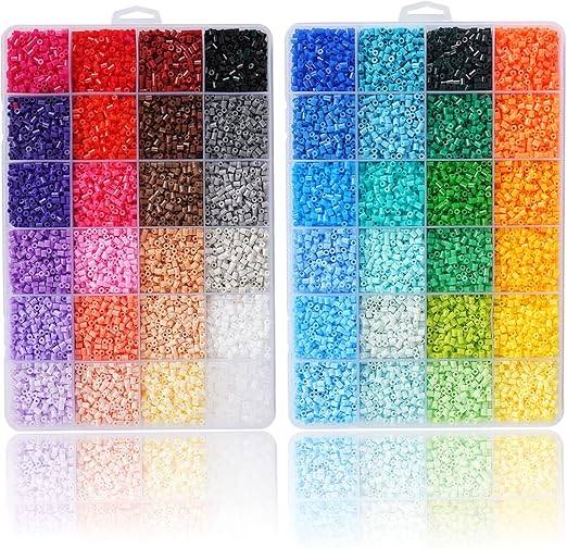 Artkal Mini Fuse Beads 24000 Pieces Mini Melty Beads 48 Colors Mini