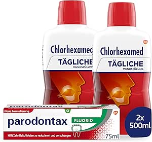 Chlorhexamed tägliche Mundspülung, 2x500ml Parodontax Fluorid ...