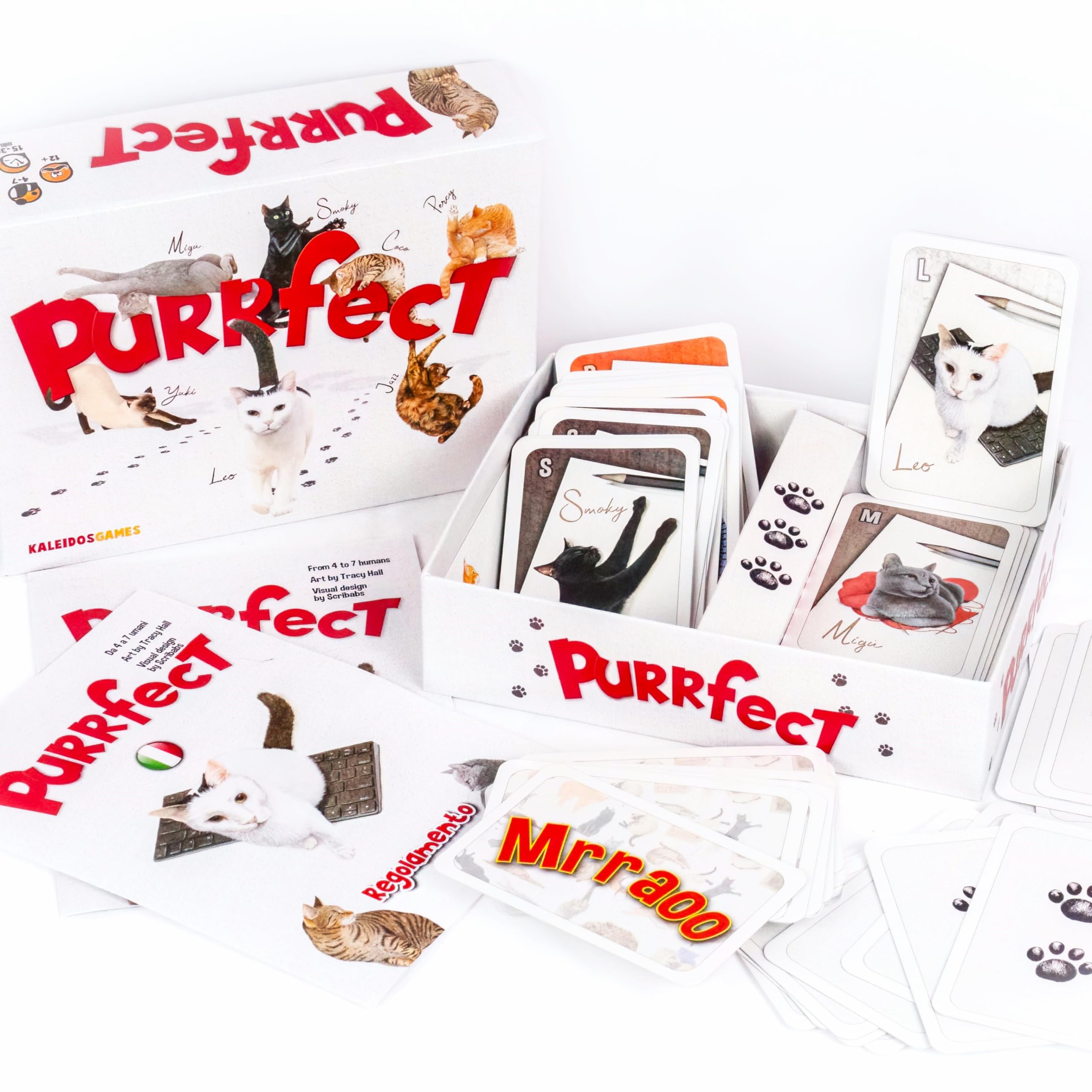 Kaleidos Games Purrfect - A Fun and Adorable Card Game for Cat Lovers and Families, Black / White, 13 cm x 17 cm x 0.1 cm - Image 2