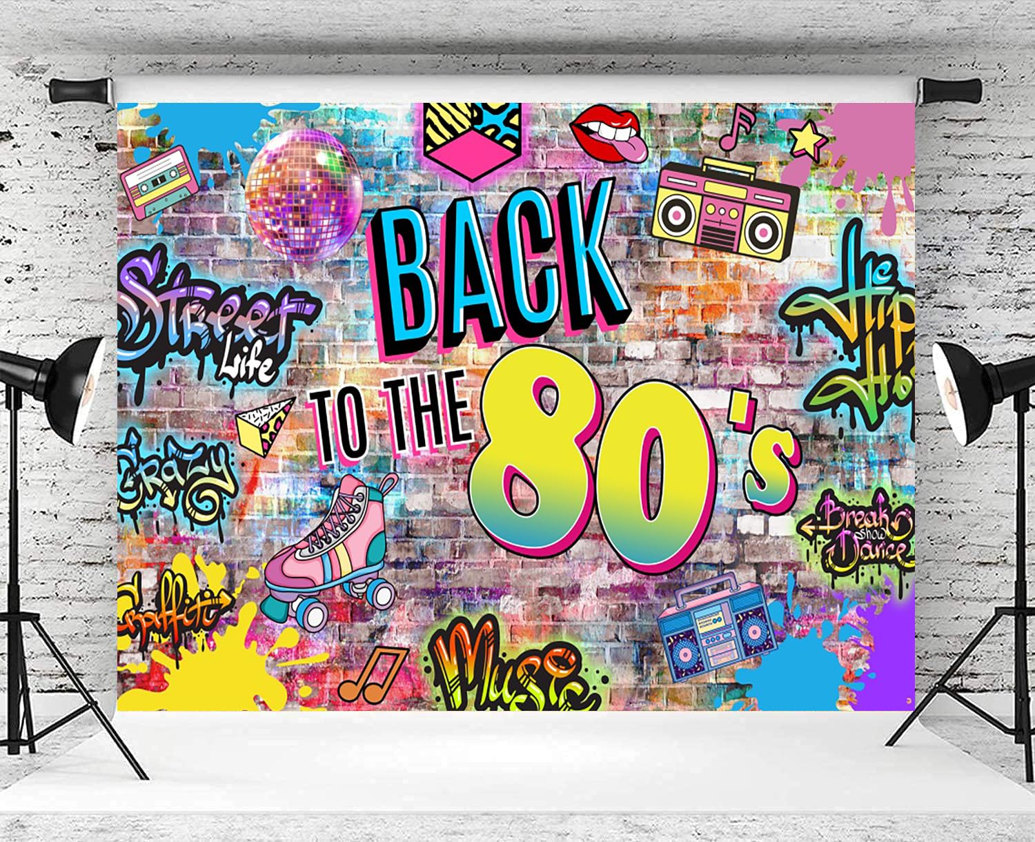 Amazon.com : 8x6ft 80s Backdrop Hip Hop Graffiti Brick Wall Retro