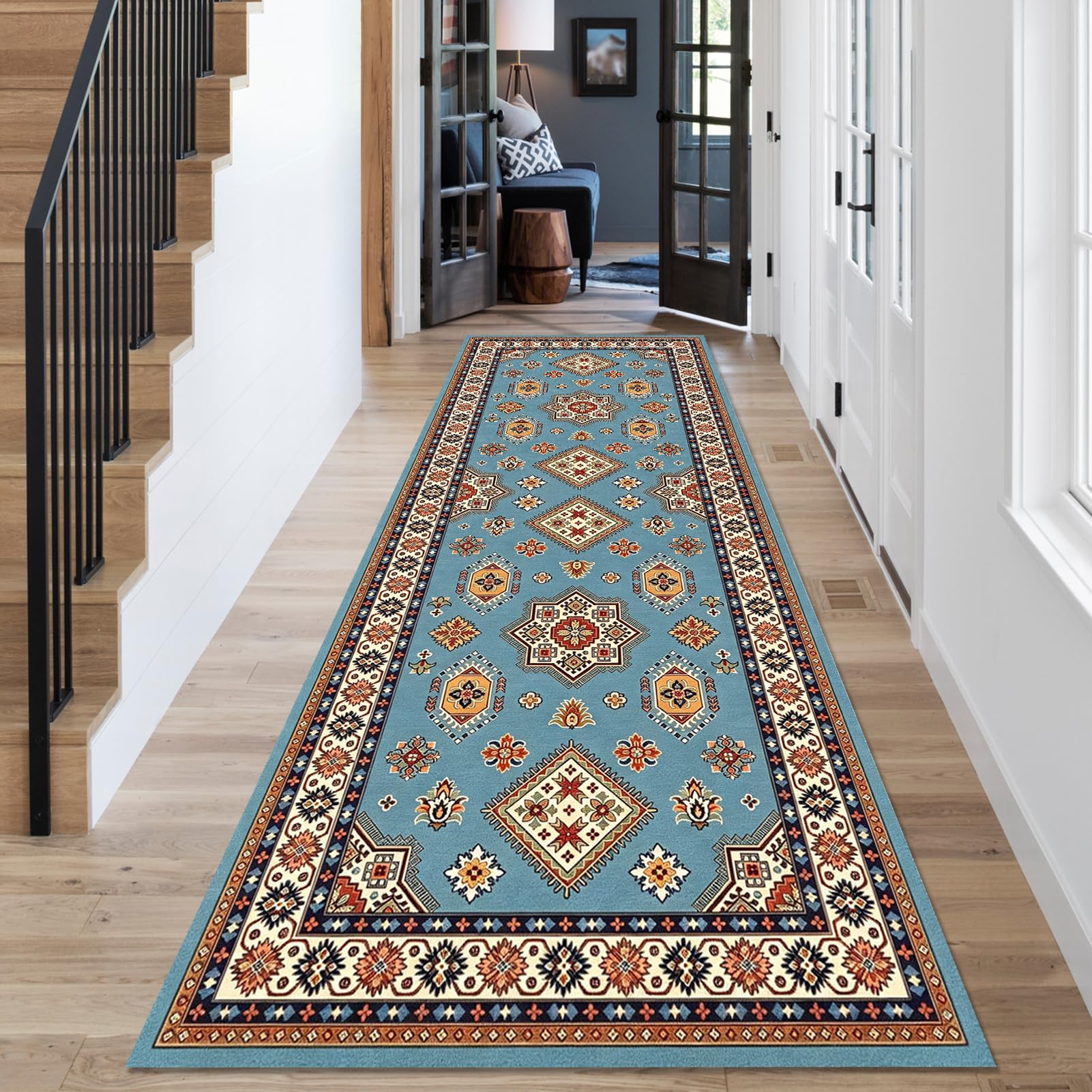 Alfombra de pasillo lavable y antideslizante de 80 x 140 cm para cocina y entrada