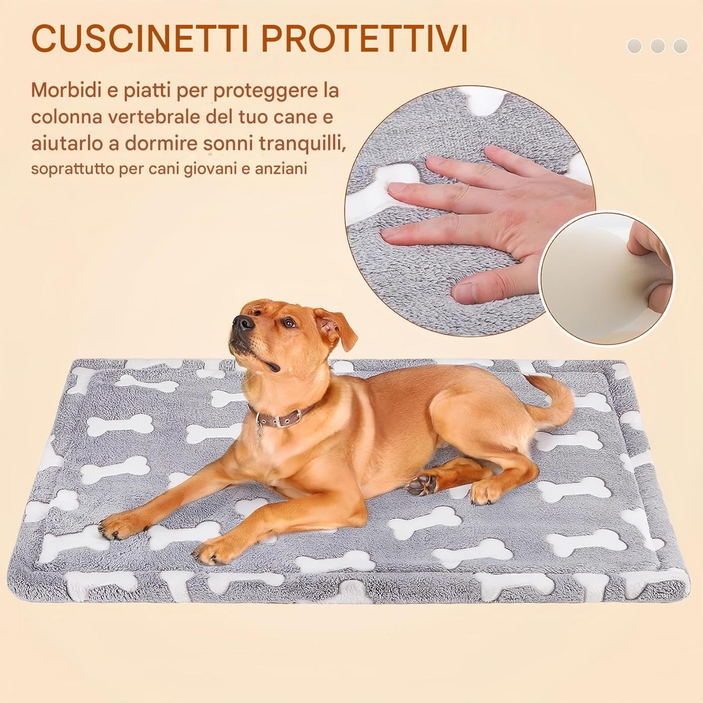 Tapis de lit pour Chien – Housse Lavable, Tapis pour Animaux en Mousse à mémoire de Forme, imperméable, Base antidérapante et Doublure Lavable Amovible | Confortable pour Le Sol pour Les Chiens de