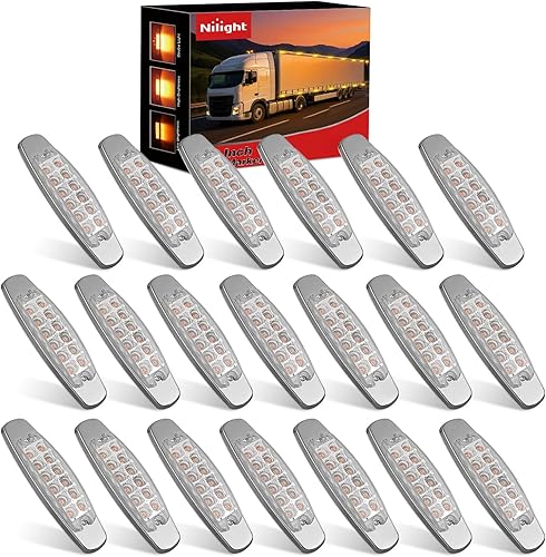 Miniatura 12 de Nilight TL-14 10 unidades 3.8 pulgadas 6 indicadores ámbar trasero camión remolque RV Cab barco autobús camión LED luz de espacio libre