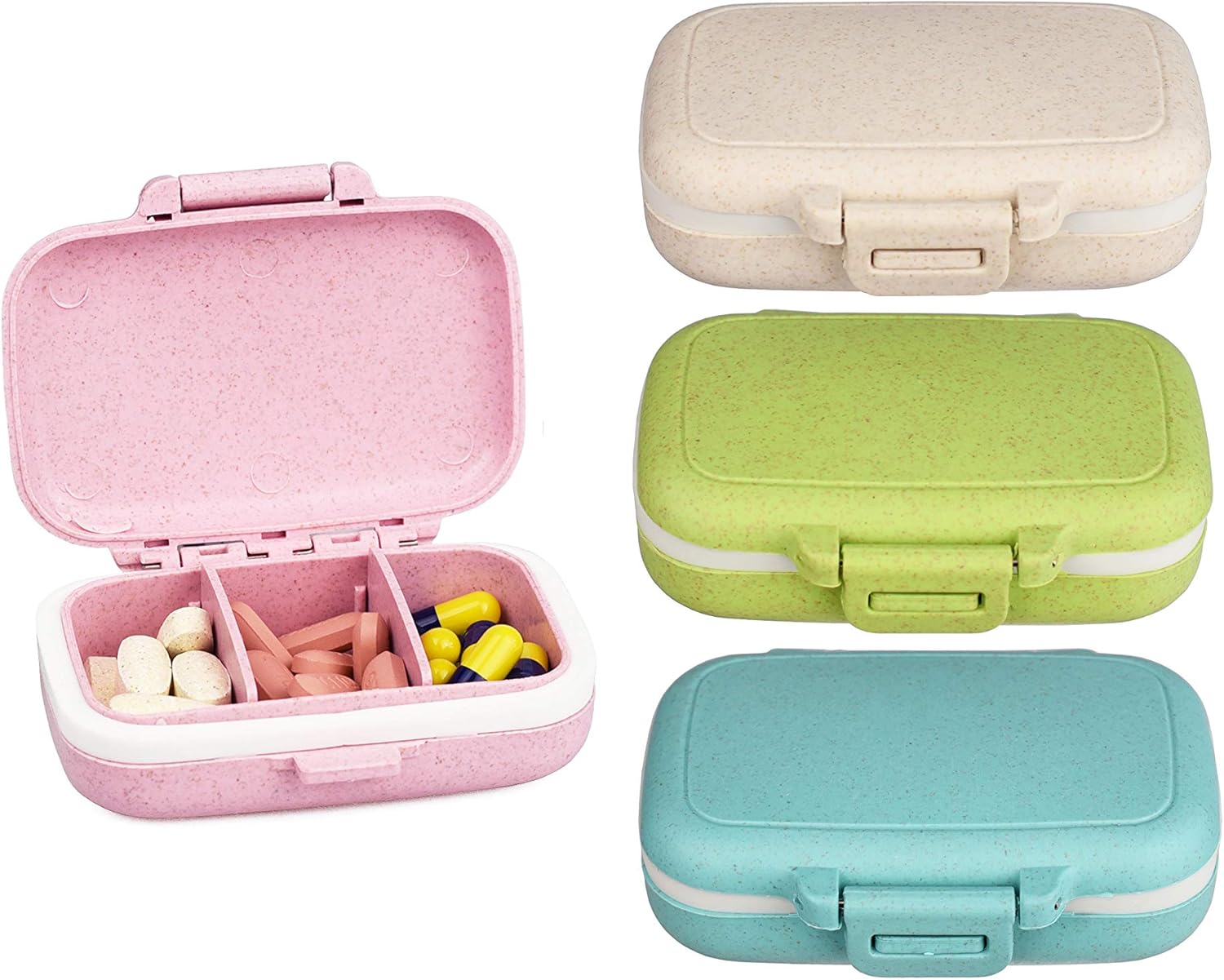 TRIWORIAE4 Pack Pill Cases, Pill Organizer Travel Pill
