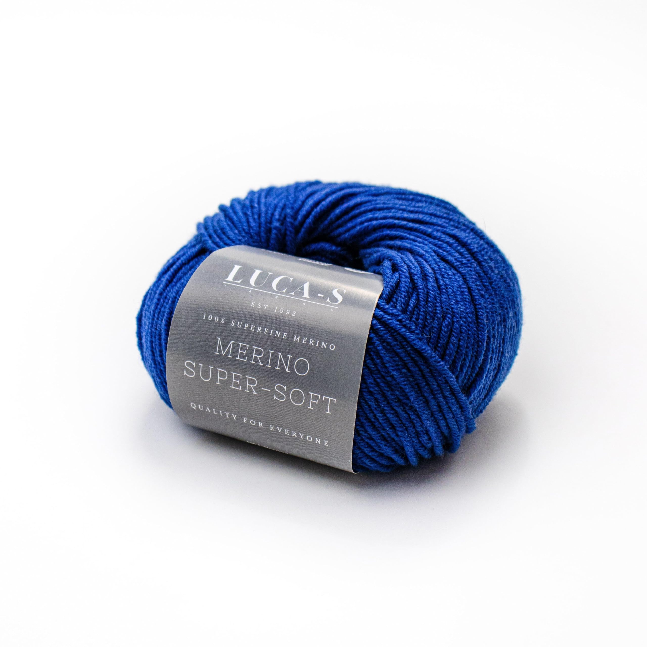 2PCs Superfine Merino DK Yarn for Knitting and Crocheting Super Soft Superwash 100% Merino Wool 50g Ball, Dark Blue (15), 2 Units